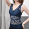 Long Lace Beauty Back Undershirt Royal Blue