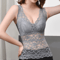 Long Lace Beauty Back Undershirt Gray