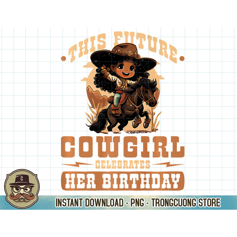 Future Cowgirl Birthday African American Rodeo Toddler Girls Premium T-Shirt copy.jpg