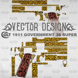 VECTOR DESIGN Colt 1911 government 38 super Scrollwork
