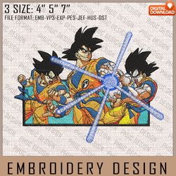 son goku embroidery files, dragon ball, anime inspired embroidery design, machine embroidery design