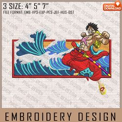 luffy embroidery files, one piece, anime inspired embroidery design, machine embroidery design