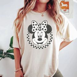 checkered mickey minnie comfort colors shirt, vintage mickey minnie shirt, retro disney couple shirt, disney valentine s