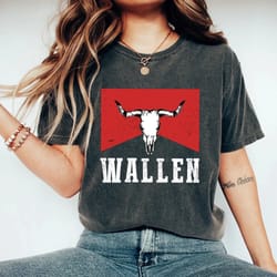 cow skull wallen comfort colors shirt, wallen western shirt, country music shirt, western shirt, wallen bleached shirt,