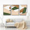 Abstract Art Decor, 3 Piece Artwork Beige Green Wall Art, Modern Abstract Painting, Large Poster, Downloadable Prints