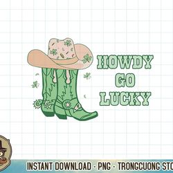 howdy go lucky cowboy western st patricks day irish shamrock t-shirt copy png sublimation