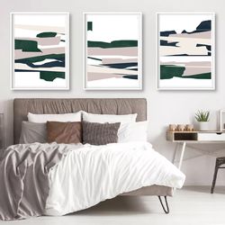 Abstract Art Wall, Modern Abstract Painting, Downloadable Prints, Large Poster, 3 Piece Artwork Set, Printable Art Print