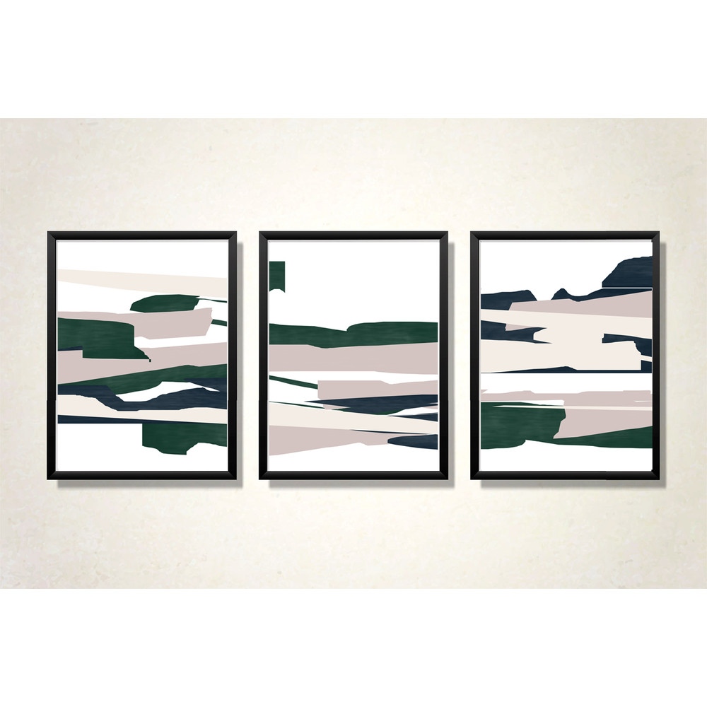 Abstract Art Wall, Modern Abstract Painting, Downloadable Prints, Large Poster, 3 Piece Artwork Set, Bedroom Decor