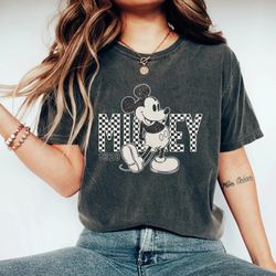 disney mickey minne checkered comfort colors shirt, disney family trip shirt, disney vacation shirt, disneyworld shirt,