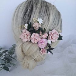 blush pink set of 3 pcs/5 pcs/8 pcs/12 pcs bobby pins, wedding hair accessories, bridal hair pins, flower accessories