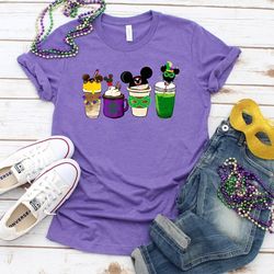 mickey drinks mardi gras comfort colors shirt, disney mardi gras shirt, disney snacks mardi gras shirt, disneyland shirt