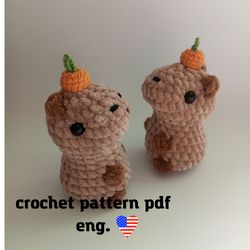 Capybara" crochet pattern, amigurumi Capybara" (PDF)