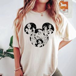 princess mickey mouse comfort colors shirt, princess mickey head shirt, mickey mouse silhouette shirt, disneyworld shirt