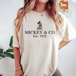 vintage mickey & co 1928 comfort colors shirt, minnie co 1928 shirt, disneyland shirt, disneyworld shirt, disney family