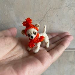 miniature chihuahua dog statue chihua ooak mini toy replica blythe doll friend custom pet figurine dollhouse miniatures