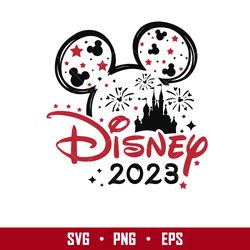 disney 2023 svg, castle firework mickey ears svg, disney svg, png eps digital file