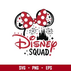 Disney Squad Svg, Castle Firework Minnie Ears Svg, Disney Svg, Png Eps Digital File
