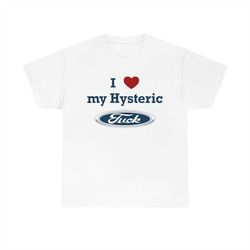 i love hysteric fuck car logo funny meme tee
