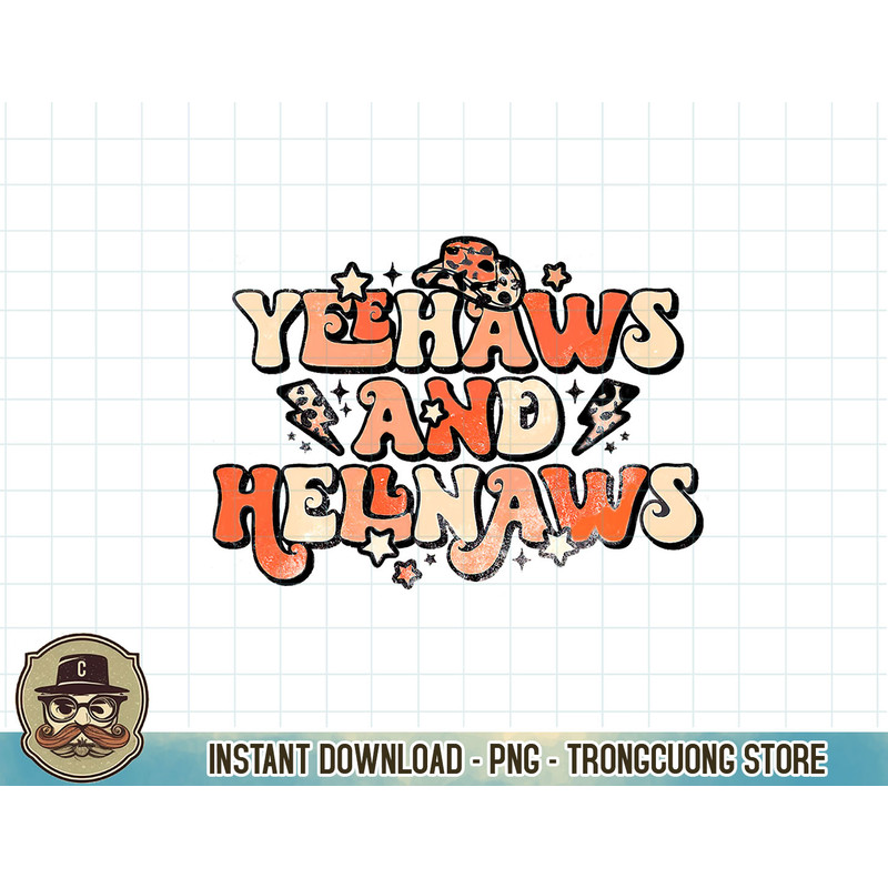 Retro Hippie Western Yeehaws And Hellnaws, Western Cowboy T-Shirt copy.jpg