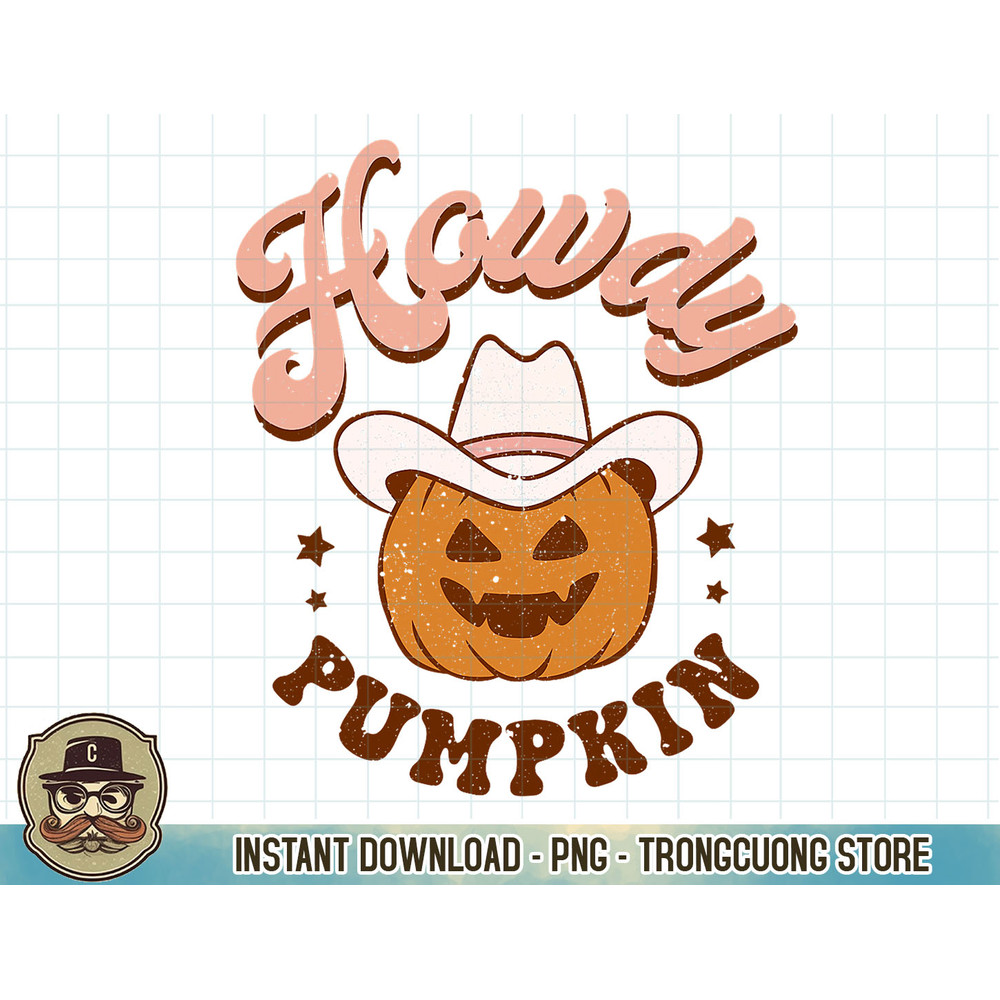Retro Howdy Pumpkin Fall Autumn Western Halloween Costume T-Shirt copy.jpg