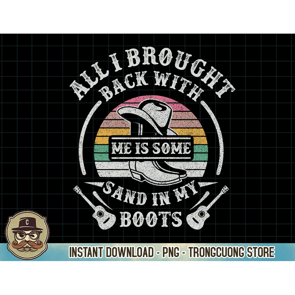 Retro Sand In My Boots Western Cowgirl Boots Guitar Cowboy T-Shirt copy.jpg