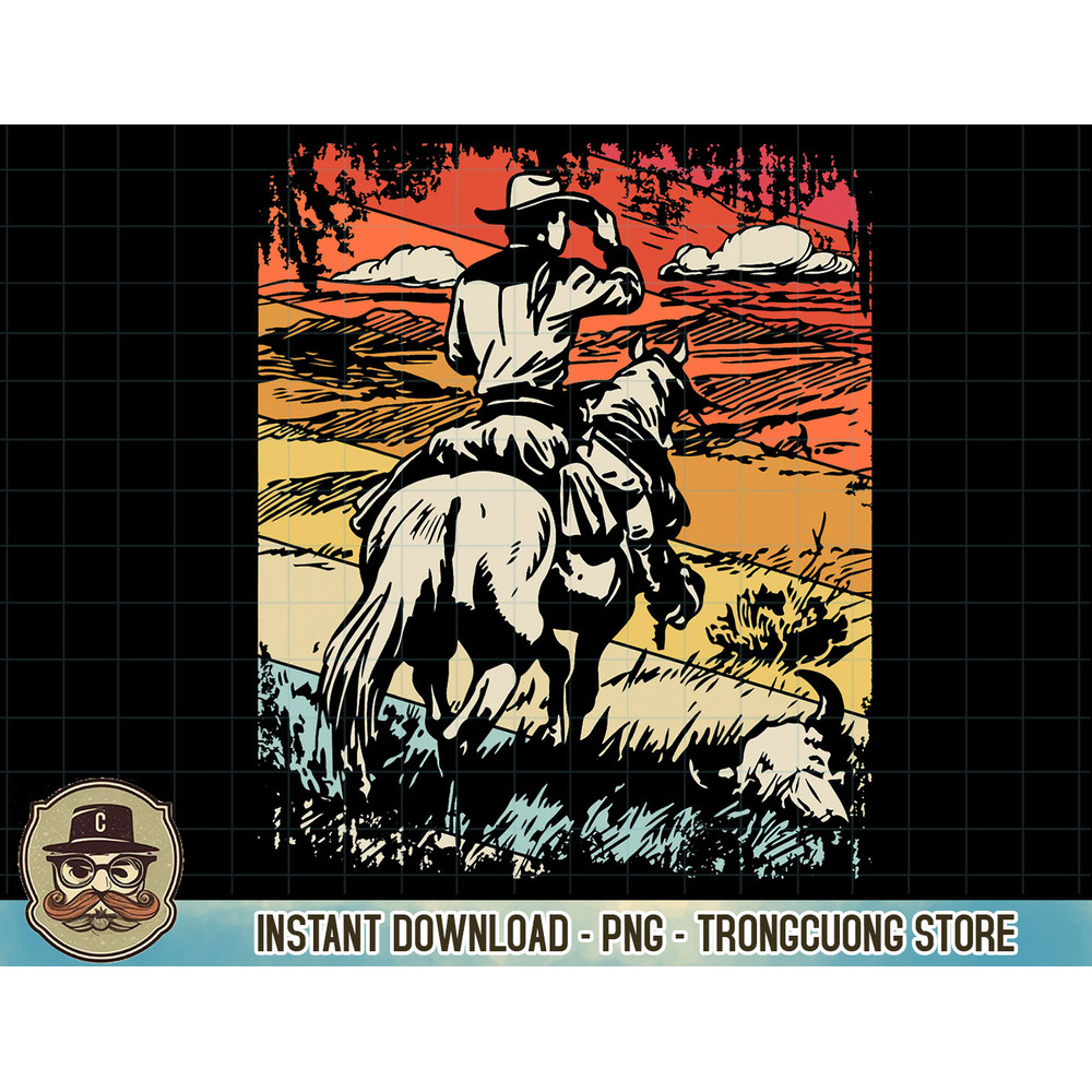 Retro Vintage Cowboy Riding Horse Western Country Distressed T-Shirt copy.jpg