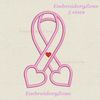 Pink ribbon and hearts applique machine embroidery design by Embroideryzone 2.jpg