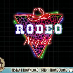 rodeo night leopard neon cowboy hat tank top copy png sublimation