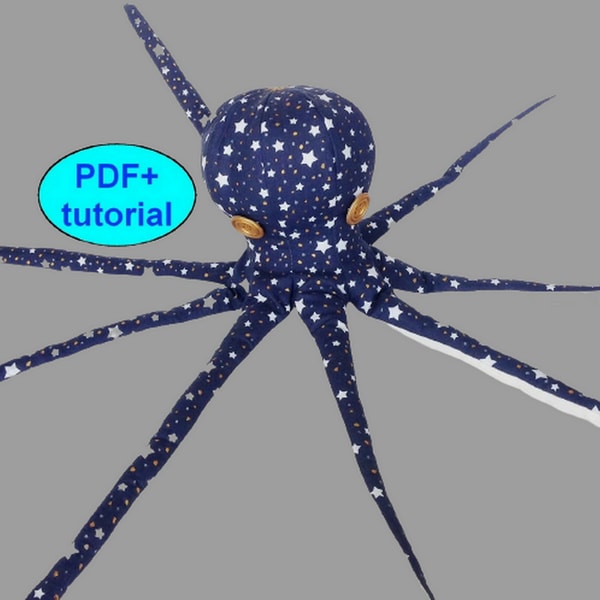 Octopus pattern Octopus sewing pattern Tutorial PDF octopus - Inspire ...