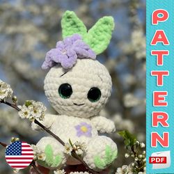 BUNNY CROCHET PATTERN, Flower Fairy Amigurumi Plushie,  EASTER RABBIT, PLUSH Baby TOY, Mothers day gift