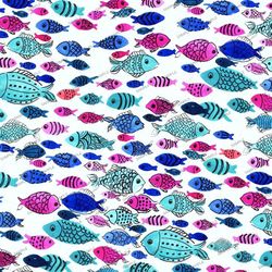 painted fish 22 seamless tileable repeating pattern