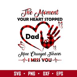 The Moment Your Heart Stopped Dad Mine Changed Forever I Miss You Svg, Mother's Day Svg, Png Dxf Eps File