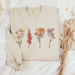 custom birth month sweatshirt birth flower sweater, birth flower shirt, grandma's garden, personalized mom gift grandma