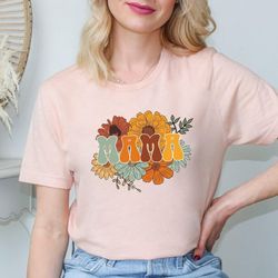retro floral mama shirt, flower mama shirt, first time mom gift, flower mama sweatshirt, mothers day gift from daughter,