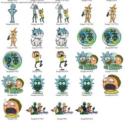 CARTOON CHARACTERS Collection RICK AND MORTY Embroidery Machine Designs PES JEF HUS DST EXP VIP XXX
