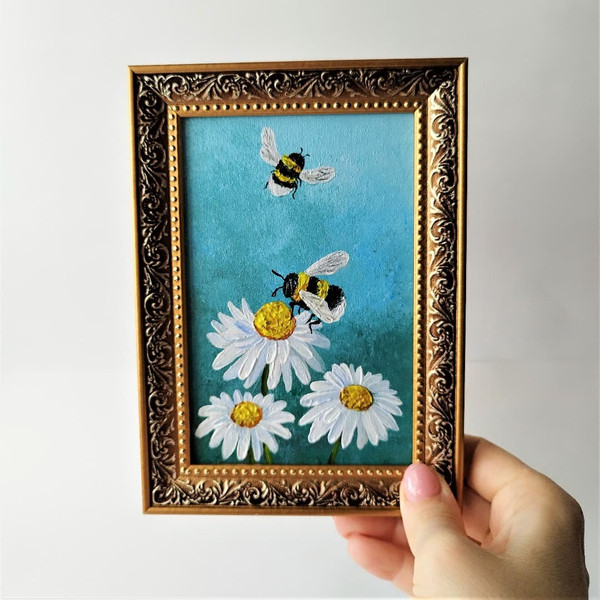 Two-bumblebee-acrylic-painting-on-canvas-board-small-wall-art-impasto.jpg