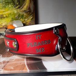 Luxury personalized red leather bdsm collar Petplay collar for submissive