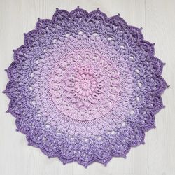 Large crochet table doily Newborn props Vintage style round cotton table centerpiece