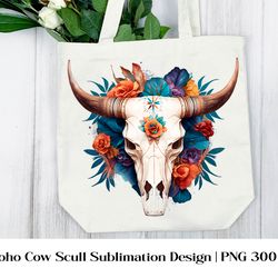 floral highland cow sublimation. higland floral png cow.