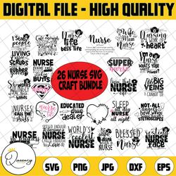 26 nurse svg bundle, nurse quotes svg bundle, nurse life svg, medical svg, nursing svg, stethoscope svg, nurse cut files