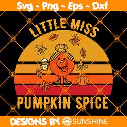 Little Miss Pumpkin Spice Svg, Little Miss Thanksgiving Halloween Svg, Funny Halloween Svg, Kids Halloween Svg