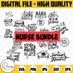 nurse svg, nurse bundle svg, nursing svg, stethoscope svg cut files for cricut silhouette