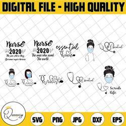 nurse svg bundle, essential employee svg bundle, medical professional, essential nurse, nurse svg, essential worker, nur