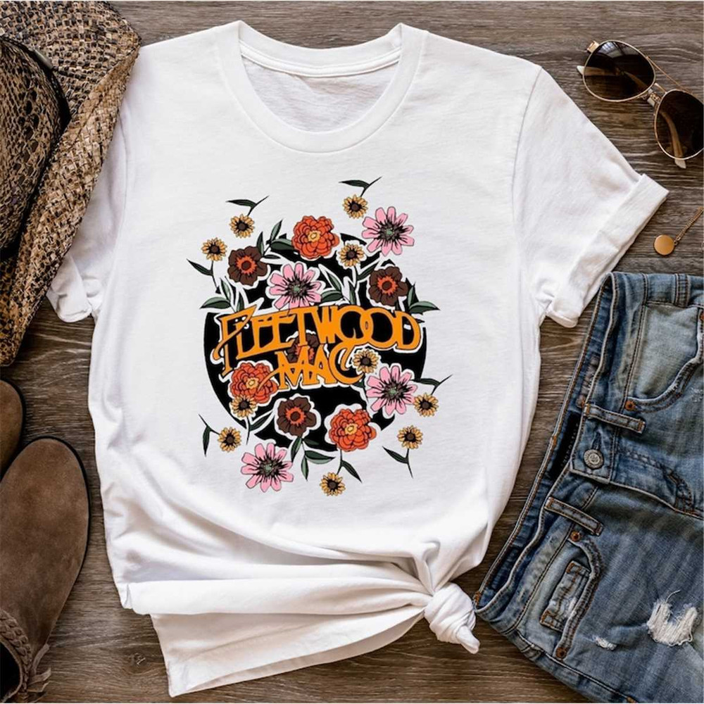 MR284202394137fleetwoodmactshirtvintagefloralretrobandgraphicteeimage1jpg