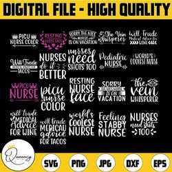 nurse bundle svg / cut file / cricut / silhouette / clip art / nurse life svg / nurse svg  / stethoscope svg / dxf