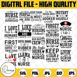 nurse quotes svg bundle | cut file | clipart | printable | vector | nurse life svg, nursing svg