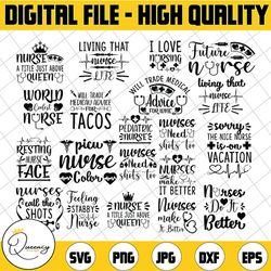 20 nurse svg bundle, nurse quote svg, nurse life svg, nursing svg, medical svg, doctor svg, nurse svg  svg, nurse cut fi