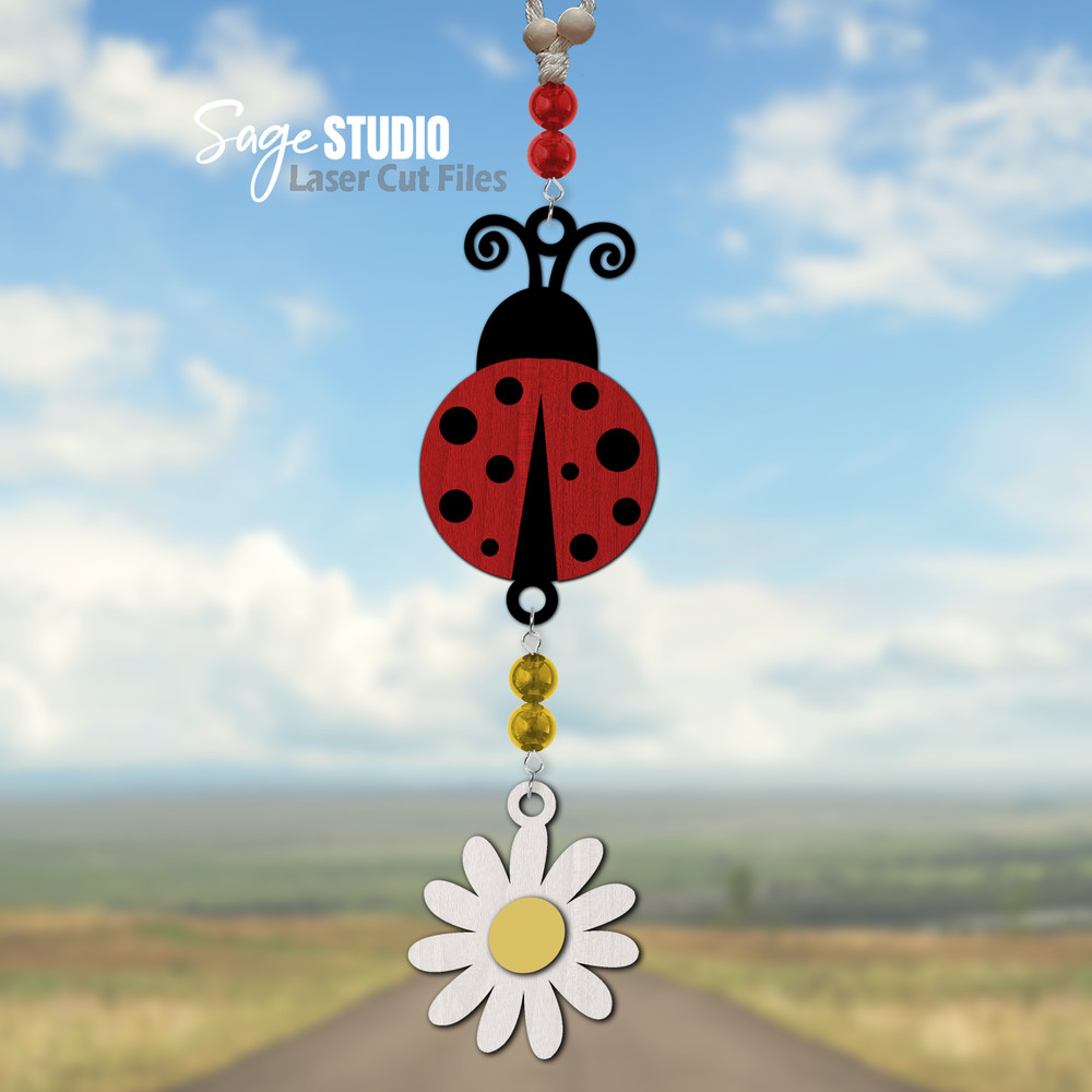Ladybug Car Charm SVG Laser Cut Files Daisy SVG Ladybug SVG Glowforge Files SS.png