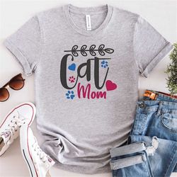 cat mom woman t-shirt, cute cat mom tshirt, cat lover tshirt, pet lover tshirt, mother's day gift t-shirt, cat lover shi