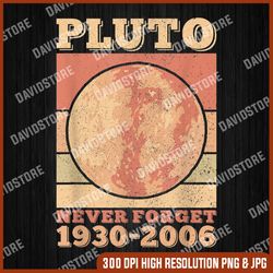 plu-to never forget 1930 - 2006 png, space science astronomy png, digital file, png high quality, sublimation, instant